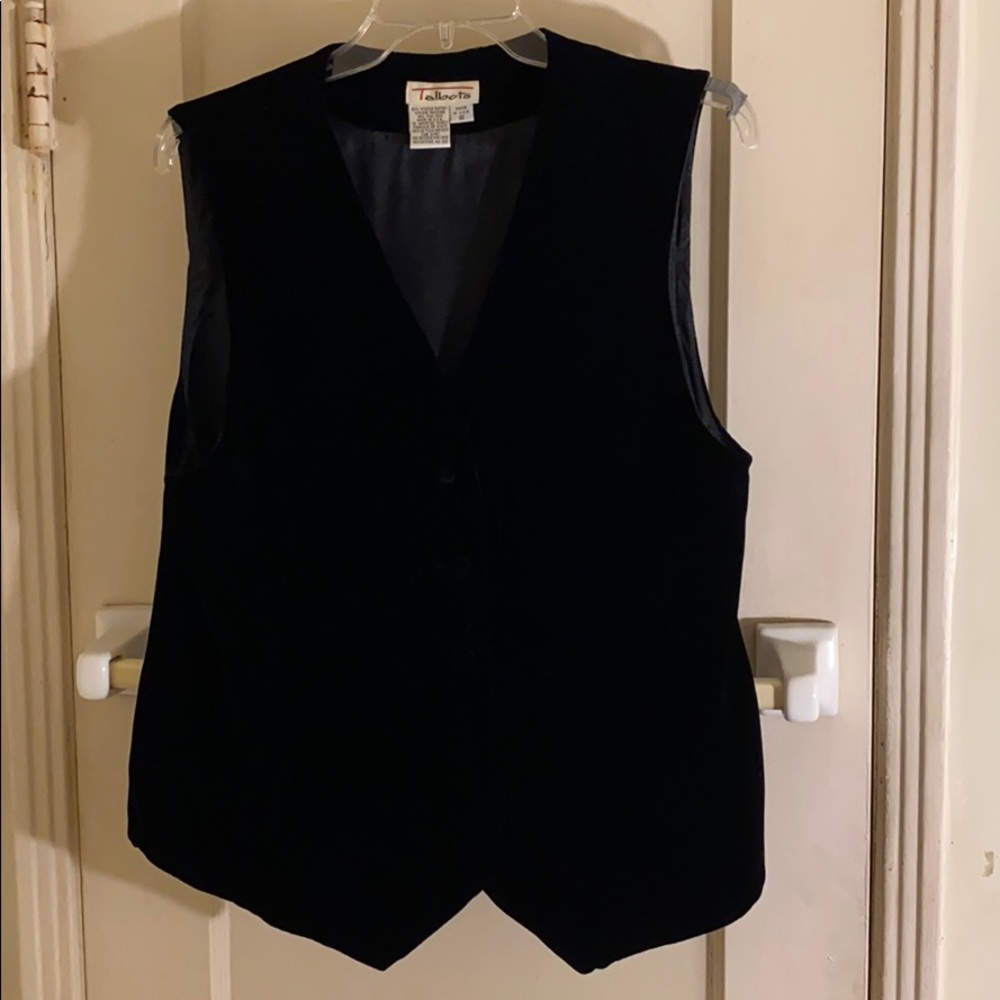 Talbots black velvety vest size 10